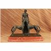 Image 1 : Hot Cast Bronze Art Deco Friends Forever Lady with Dogs Figurine Statue Chiparus