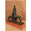 Image 4 : Hot Cast Bronze Art Deco Friends Forever Lady with Dogs Figurine Statue Chiparus