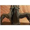 Image 6 : Hot Cast Bronze Art Deco Friends Forever Lady with Dogs Figurine Statue Chiparus