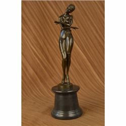 20: Tall Signed Aldo Vitaleh Art Deco Russian Dancer Bronze Sculpture Statue