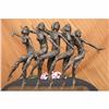 Image 3 : Signed 55 Lbs Large Five Chiparus Dancer Art Nouveau Marble Bronze Sculpture