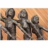 Image 5 : Signed 55 Lbs Large Five Chiparus Dancer Art Nouveau Marble Bronze Sculpture