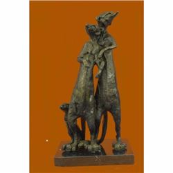Handcrafted Genuine Bronze Meerkat and Baby Bronze Sculpture Figurine Figure