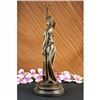 Image 4 : BRONZE ART DECO ART NOUVEAU SIGNED ROMAN GIRL STATUE MARBLE SEMI NUDE VINTAGE
