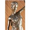 Image 5 : Elegant Bronze Marble Statue Victorian Lady Holding Torche Marble Sculpture