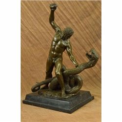 Lemaen Hydra and Hercules Greek Mythology Bronze Sculpture by Aldo Vitaleh Decor