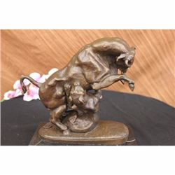 Abstract Modern Art by Barye Confrontation between Bull  Dog Art Deco Sculpture