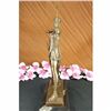 Image 2 : Signed 100% BRONZE DECO NUDE DIANA HUNTRESS FIGURINE FREE SHIPPING SCULPTURE