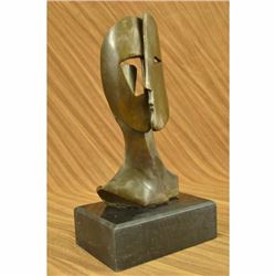 Bronze Sculpture depicting two faces Mask by Picasso Art Deco Modern Sculpture