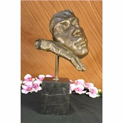 Salvador Dali Modern Art Resting Man Bronze Bust Statue Sculpture Figure Decor