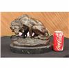 Image 2 : Signed Barye Snake and Lion Bronze Marble Sculpture Statue Figurine Art Deco LRG