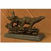 Image 3 : Extra Large Two Running Black Bears Bear Bronze Sculpture Marble Base Statue Art