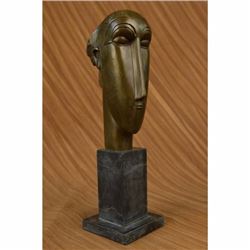 Modigliani Tribute - Bronze sculpture - Head of Caryatid Abstract Modern Figure