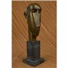Image 1 : Modigliani Tribute - Bronze sculpture - Head of Caryatid Abstract Modern Figure
