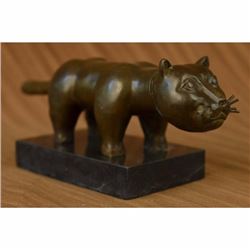 Black Cat Abstact Modern Art Sculpture Marble Base Figurine Figure Decor Statue