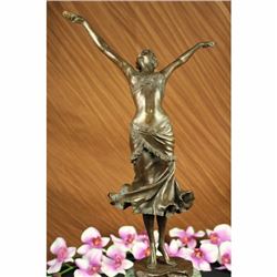 Signed Art Deco Dancer by Philippe Bronze Statue