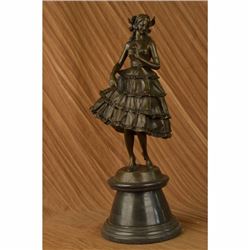 Bruno Zach Classic Well Dressed Lady Art Nouveau Bronze Sculpture Statue Figure