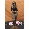 Image 2 : Signed Original Viclor Heinvich Woman Drinking Cup of Soup Bronze Marble