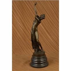 Art Deco Nude Dancer Hand Made Hot Cast Real Bronze Sculpture Figurine Figure NR