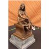 Image 4 : Large Signed~Chiparus~ Sitting Egyptian Nude Princess Bronze Marble Sculpture