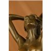 Image 5 : Signed Original Blue Patina Nude Female Leaping in Air Bronze Sculpture Statue