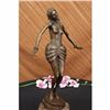 Image 4 : SEXY SEDUCTIVE NUDE GIRL BRONZE SCULPTURE SIGNED EROTIC ART DECO MARBLE FIGURE