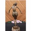 Image 5 : SEXY SEDUCTIVE NUDE GIRL BRONZE SCULPTURE SIGNED EROTIC ART DECO MARBLE FIGURE