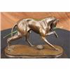 Image 4 : VINTAGE DOG DOGS ANIMAL HUNTING BRONZE SCULPTURE STATUE ON MARBLE BASE