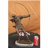 Image 2 : Signed Original European Ancient Warrior with Bow and Arrow Bronze Sculpture