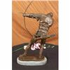 Image 5 : Signed Original European Ancient Warrior with Bow and Arrow Bronze Sculpture
