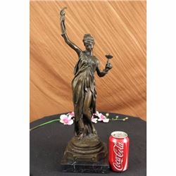 Signed Snake Charmer Bronze Marble Sculpture Art Deco Figurine Statue Figure