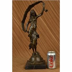 Signed Aldo Vitaleh Beauty Ribbon Dancer Bronze Sculpture Marble Original Statue
