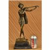 Image 2 : Original Aldo Vitaleh Dutch Female Banjo Player Bronze Sculpture Marble Statue