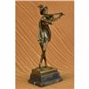 Image 4 : Original Aldo Vitaleh Dutch Female Banjo Player Bronze Sculpture Marble Statue