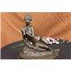 Image 3 : Signed Ernst Seger Nude Woman with Butterfly Bronze Sculpture Statue Figurine