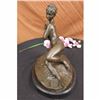 Image 4 : Signed Ernst Seger Nude Woman with Butterfly Bronze Sculpture Statue Figurine