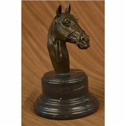 Original Signed Horse Head Bust Bronze Sculpture Statue Art Deco Figurine Figure