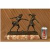 Image 2 : Signed Jean Patoue Two Male Fencer Bromze Sculpture Marble Statue Hot Cast Decor