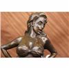 Image 2 : Signed Erotic Woman with Bra and Garter belt Bronze Sculpture Exotic Figurine