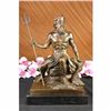 Image 1 : ART Deco Bronze Marble STATUE Greek SEA God Poseidon Sculpture