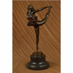 Abstract Ballerina Lost wax Bronze Figurine Artist Aldo Vitaleh Deco Red Patina