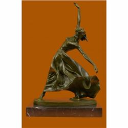 Original Jean Patoue Original Art Deco Gypsy Dancer Hot Cast Marble Base Figure