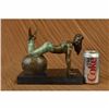 Image 2 : Signed Original Vitaleh Exotic Stripper Nude Bronze Art Deco Sculpture Statue NR