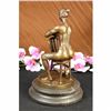 Image 4 : Lucien Alliot Strong Nude Woman Bronze Marble Statue Sculpture
