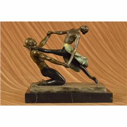Original Unique Aldo Vitaleh Multi Color 2 Ballerina Ballet Dance Bronze Statue