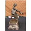 Image 5 : Signed Godard Decorative Art Deco Maiden on a chair Bronze Marble Sculpture