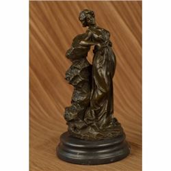 Signed Original French Artist Roman Goddess Bronze Sculpture Art Nouveau Figure