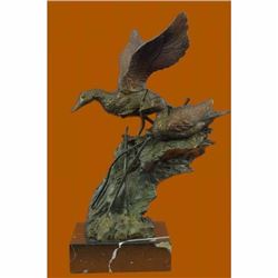 American Artist Fisher Original Duck Decks Marshland Bronze Sculpture Figurine
