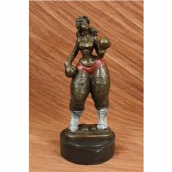 Original Rare Roelna Lady Boxer Tribute To Botero Bronze Sculpture Statue Figure