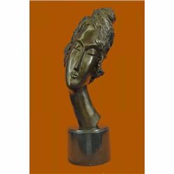Bronze sculpture - Womans Head sign. Amedeo Modigliani Hand Made Statue Figure
